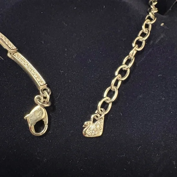 Swarovski Gold Festoon Necklace with Decorative Drops - Picture 2 of 8